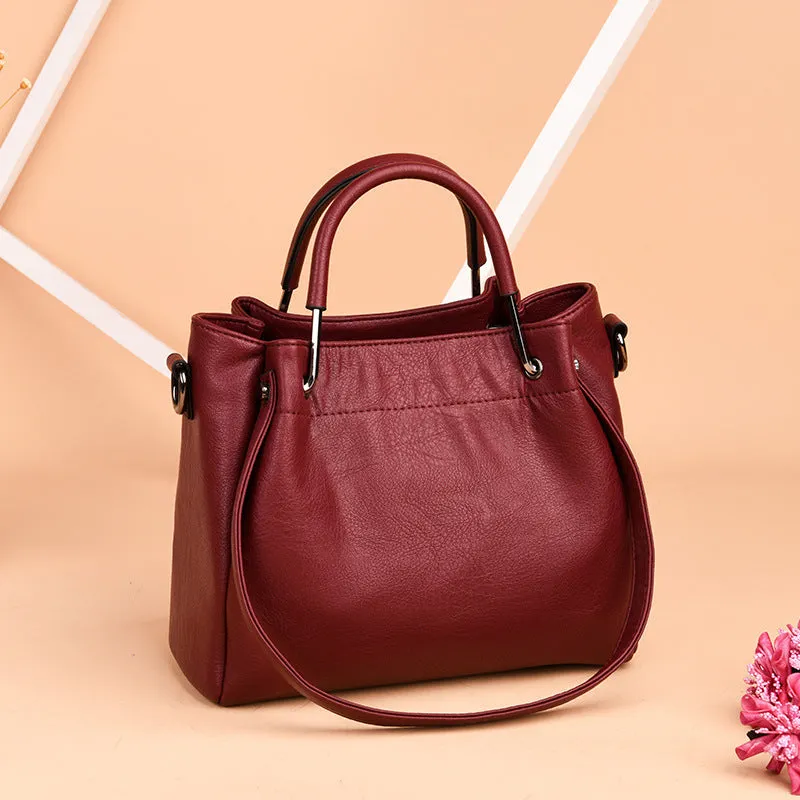 Bags Handbags Fashion Bags Soft Leather Retro Bucket Bag Handbag