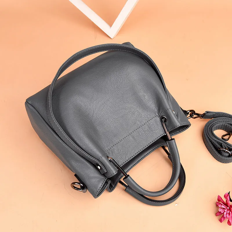 Bags Handbags Fashion Bags Soft Leather Retro Bucket Bag Handbag