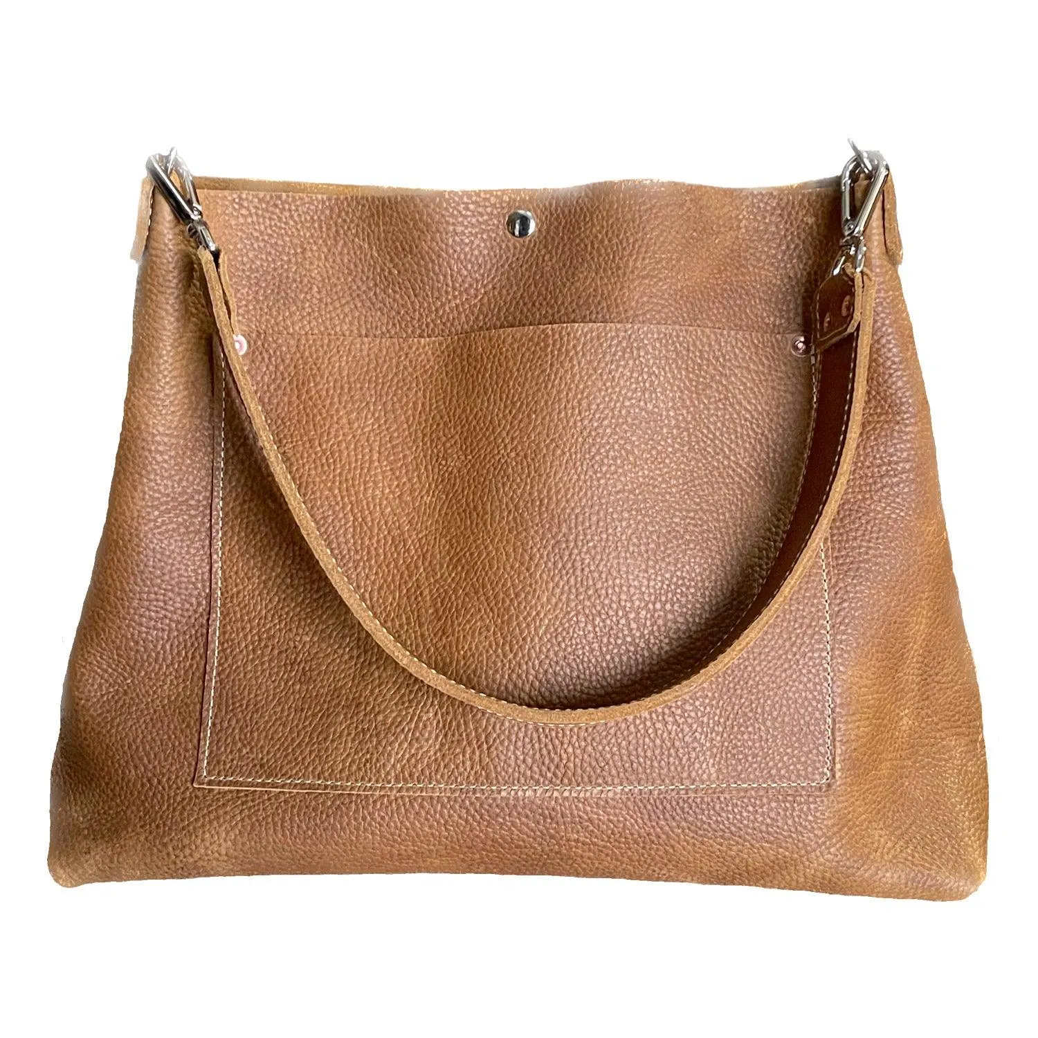 Bell Leather Shoulder Bag in Almond