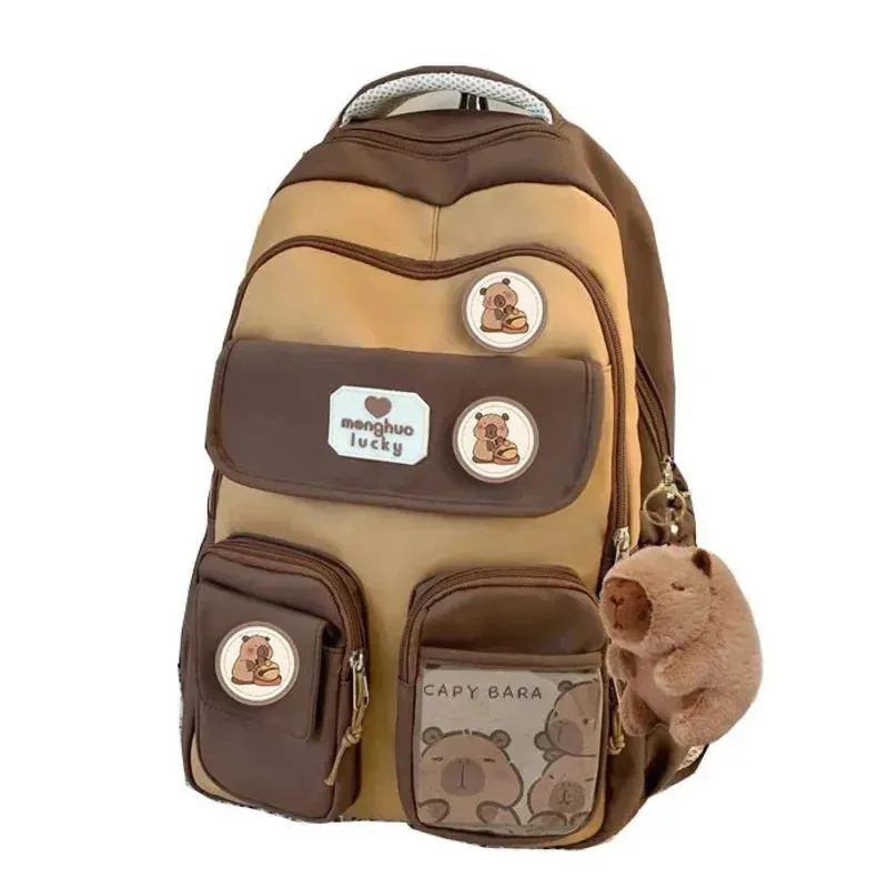 Casual Cozy Capybara Study Backpack Bag