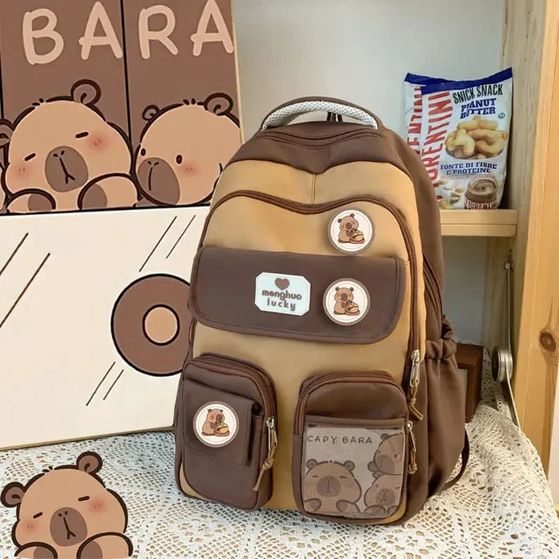 Casual Cozy Capybara Study Backpack Bag