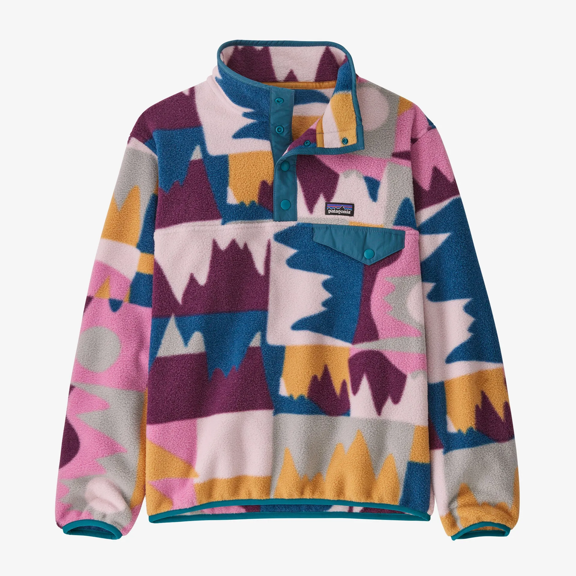 Children's Synchilla Snap-T Patagonia Lightweight Fleece Pullover, Frontera: Marble Pink