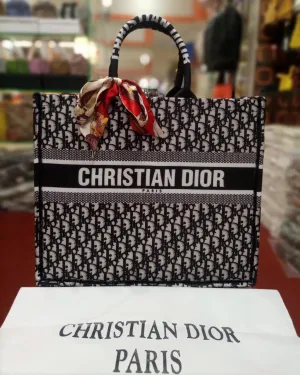 Christian Dior Premium Quality Tote Bag For Women (Black Big Check)