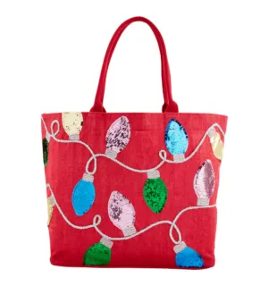 Christmas Lights Sparkle Tote Bag