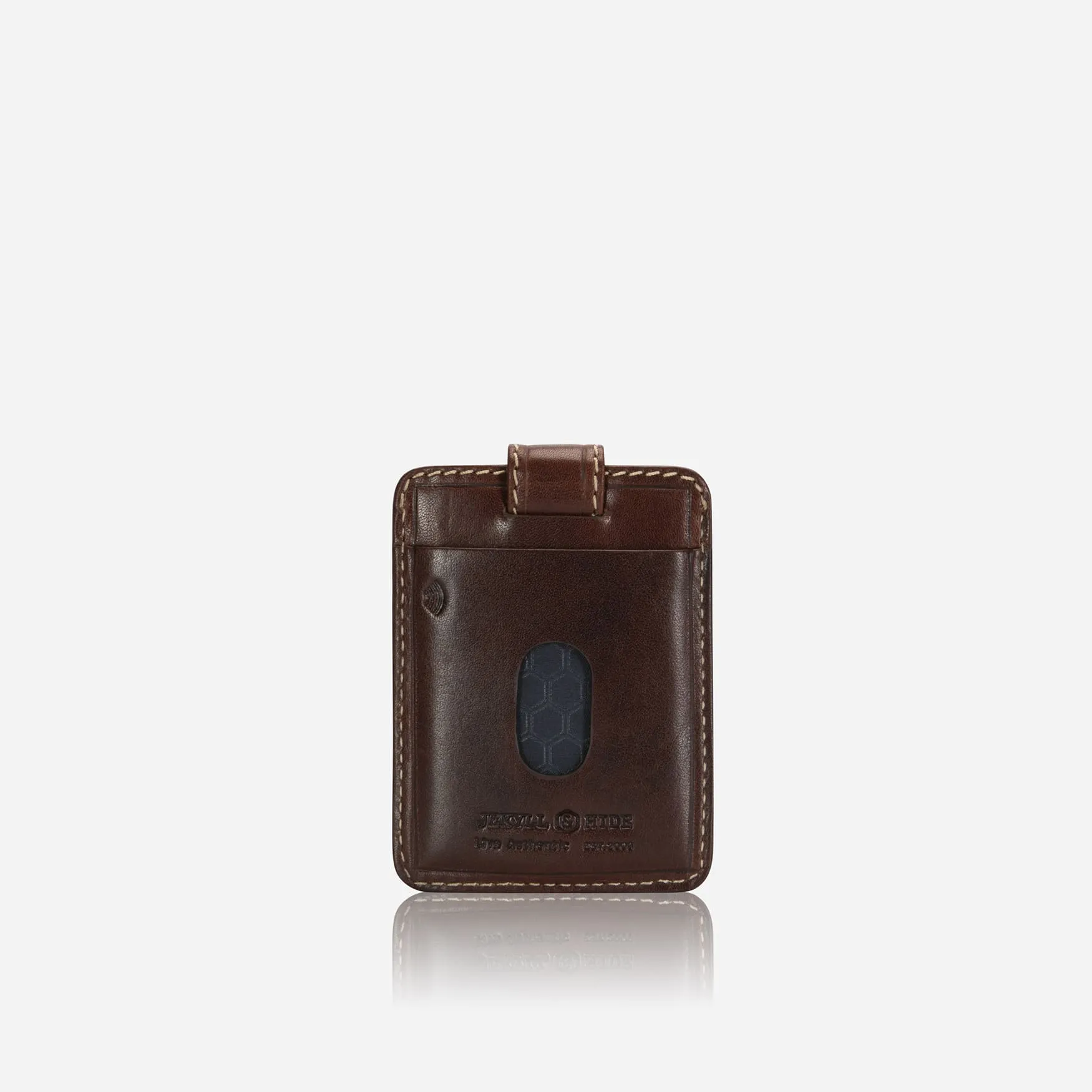 Compact Tab Card Holder, Mocha