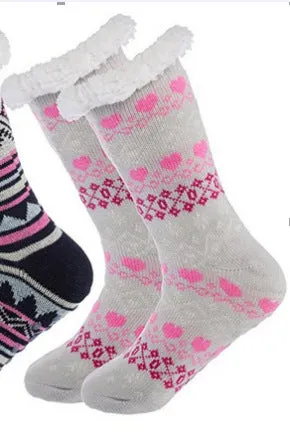 Decorative Non-Slip Knitted Socks for Women