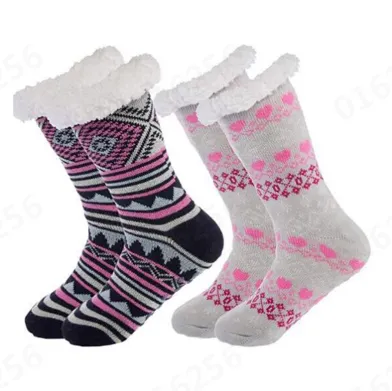 Decorative Non-Slip Knitted Socks for Women