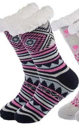 Decorative Non-Slip Knitted Socks for Women