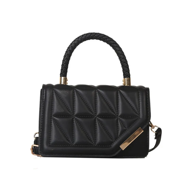 Diamond Chic: Women's Solid Color Fashion Shoulder Bag