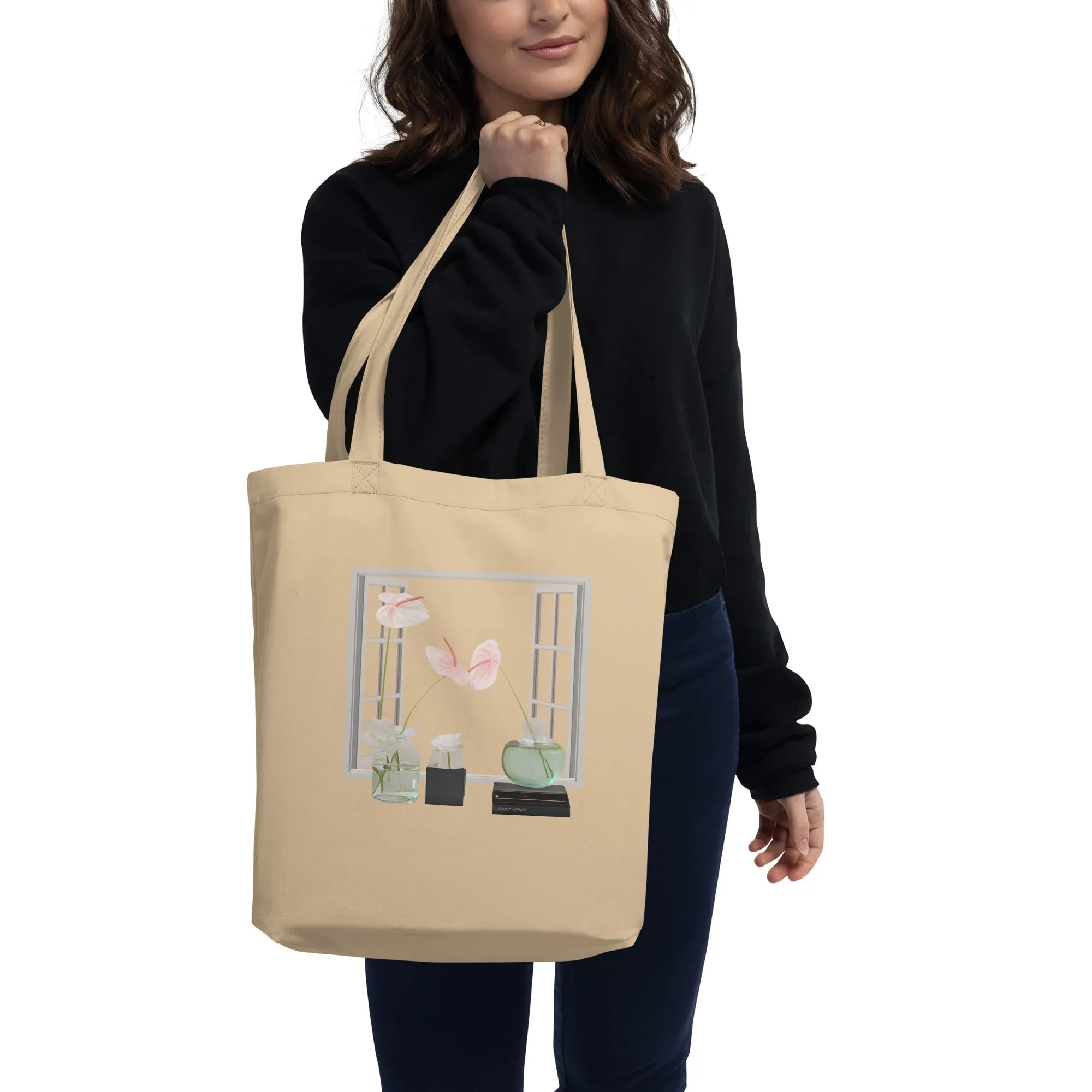 Floral Eco Tote Bag - Roomy and Reliable Shopping Companion