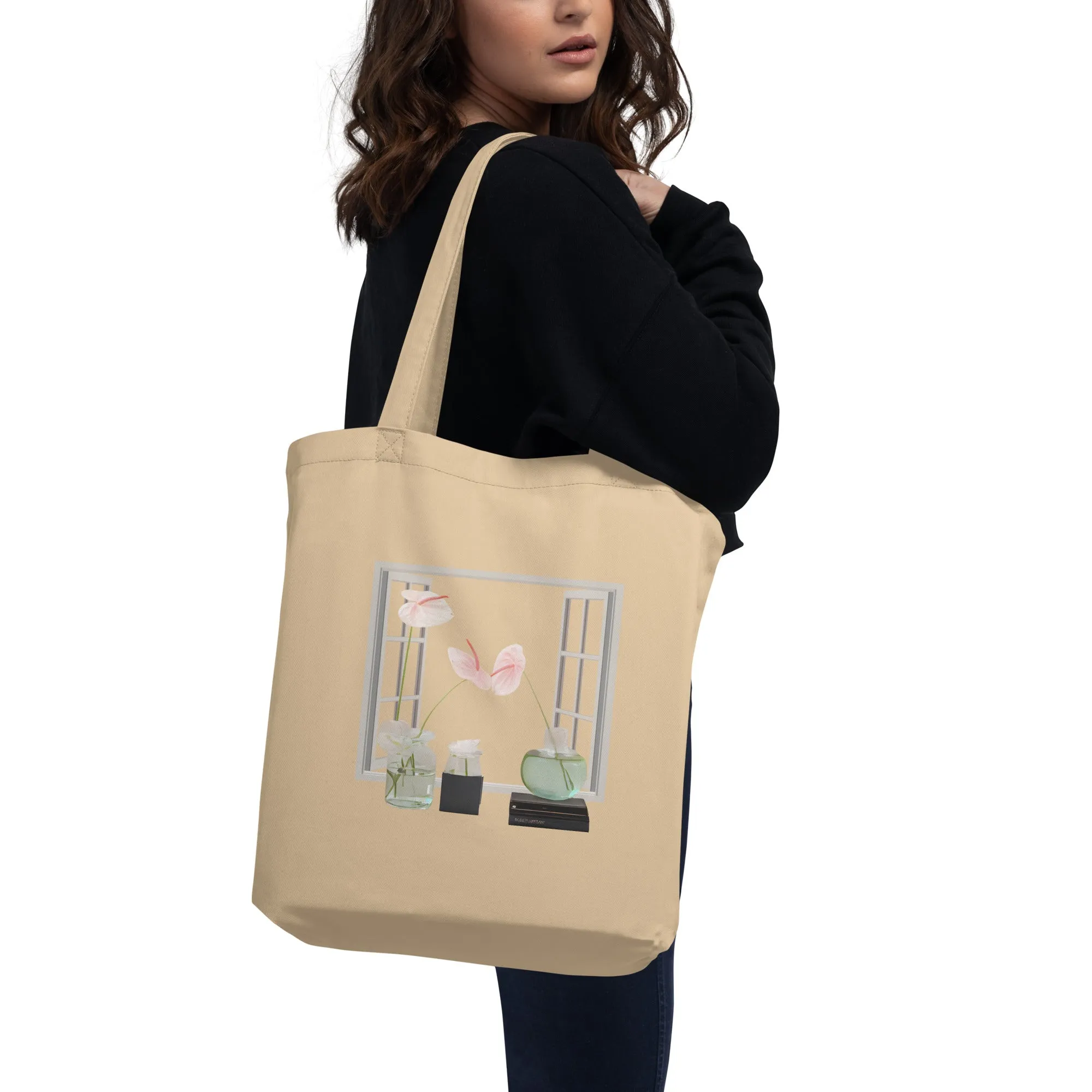 Floral Eco Tote Bag - Roomy and Reliable Shopping Companion