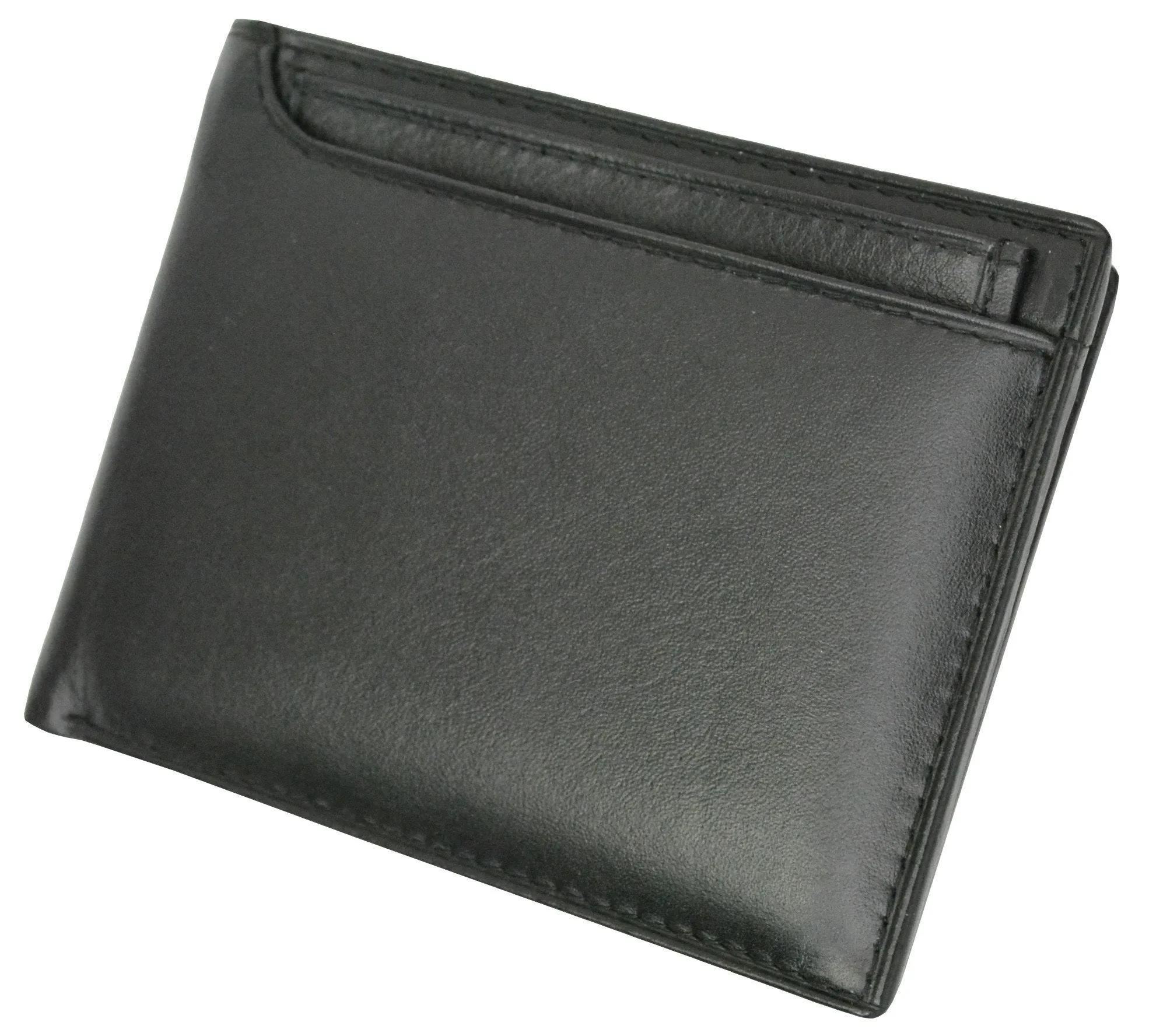 Genuine Leather Compact Multi Card Wallet with Removable Card ID Window 600 534 BK