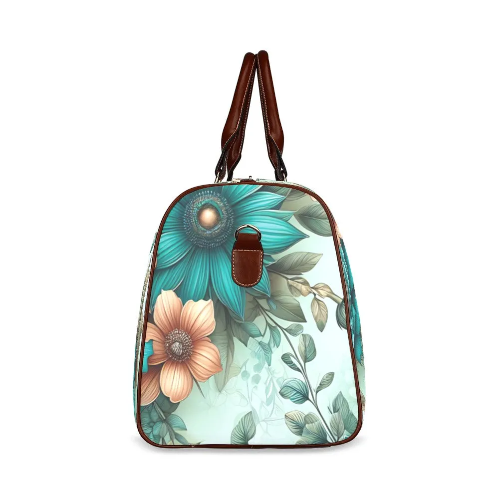 Green Floral awd438 Waterproof Travel Bag/Small (Model 1639)