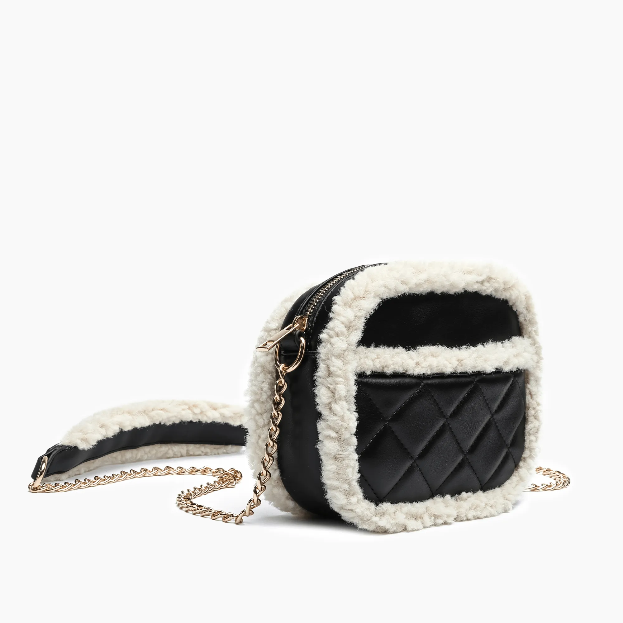 Holly Sherpa Vegan Leather Crossbody