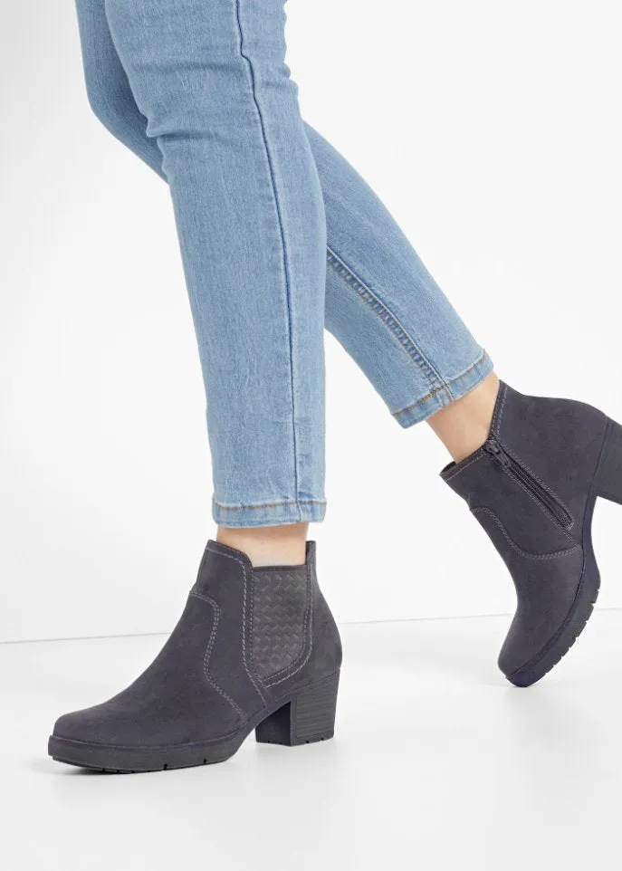 Jana ankle boots, comfortable width Jana, gray