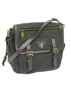 Khaki Nylon Shoulder Bag - Authentic Prada