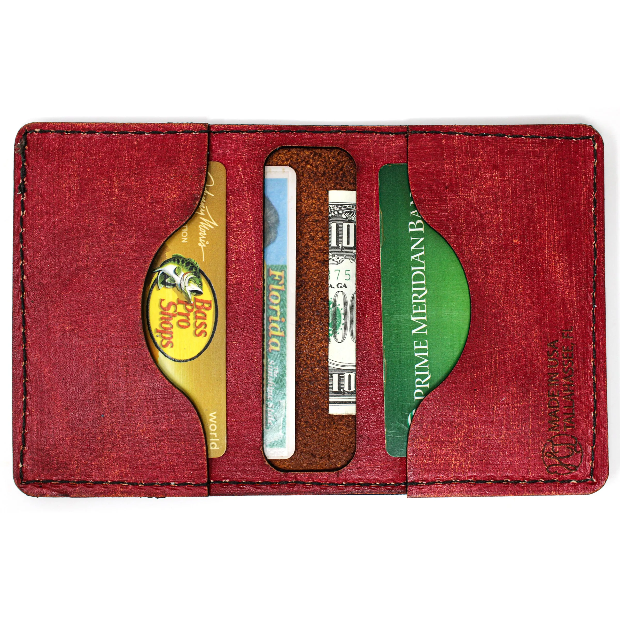 Leather Original Mens Wallet -  FL Flag Redfish