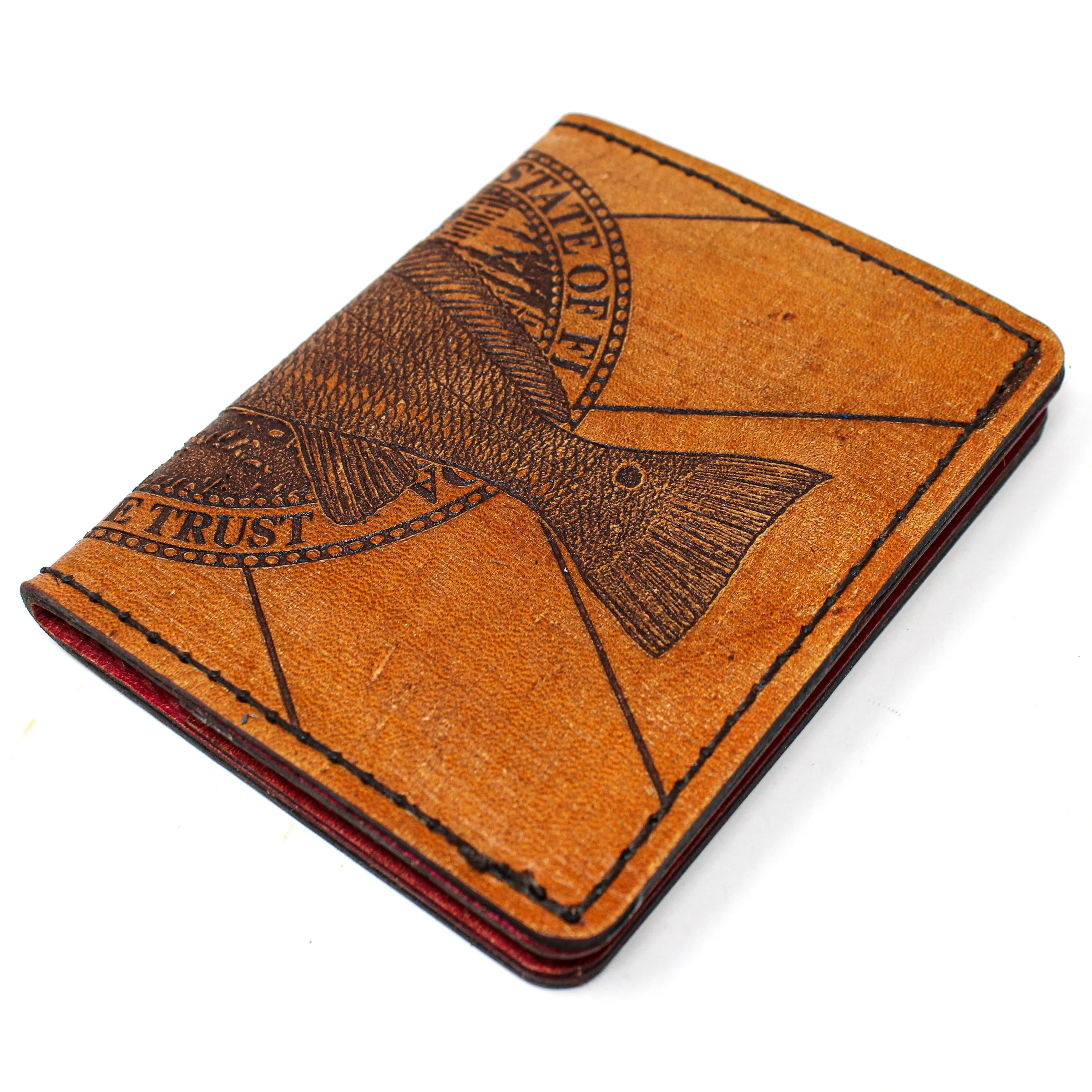 Leather Original Mens Wallet -  FL Flag Redfish