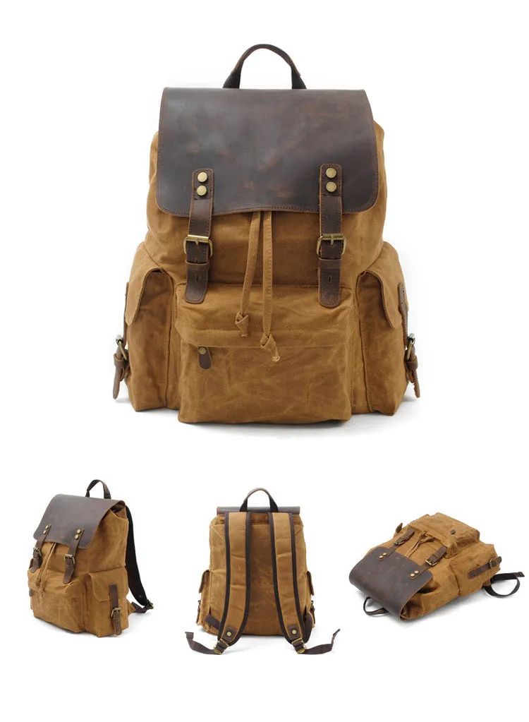 Men's Canvas Backpack Bag Travel Bag Outdoor Large Capacity Bag Durable Schoolbag Bag For Gift