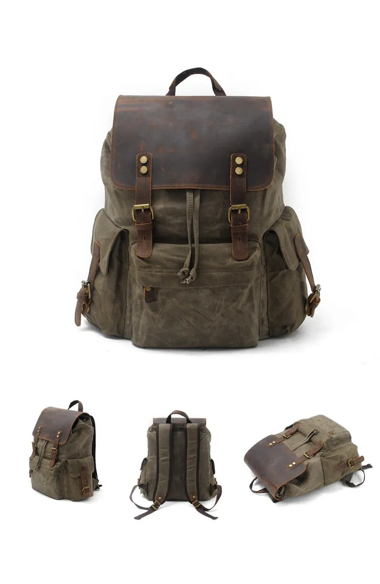 Men's Canvas Backpack Bag Travel Bag Outdoor Large Capacity Bag Durable Schoolbag Bag For Gift