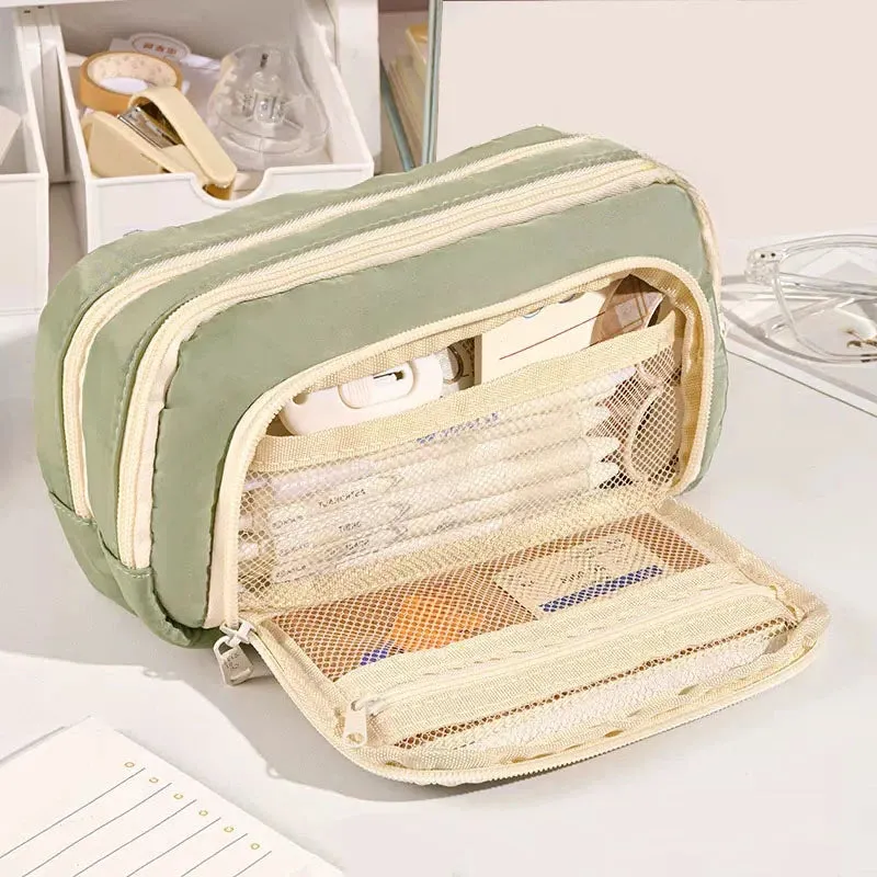 Multi Pocket Large Capacity Aesthetic School Study Pencil Case