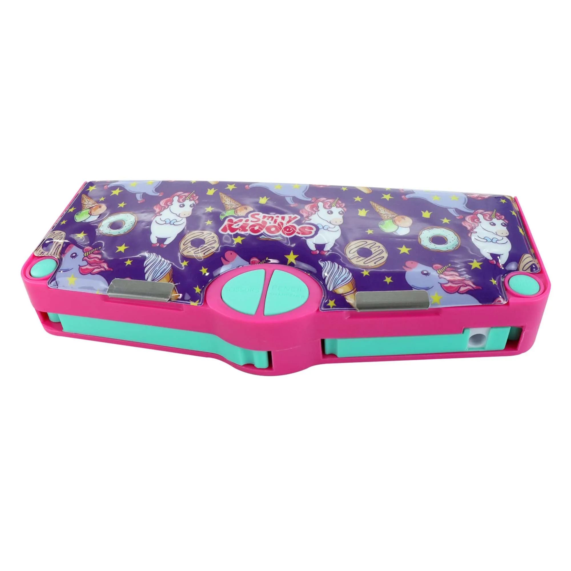 Smily Kiddos Multi Functional Pop Out Pencil Box for Kids Stationery for Children - Unicorn Ice Cream Purple