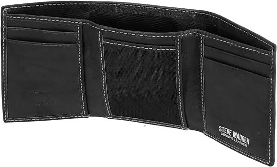 Steve Madden Men's RFID Trifold Wallet with Id Window