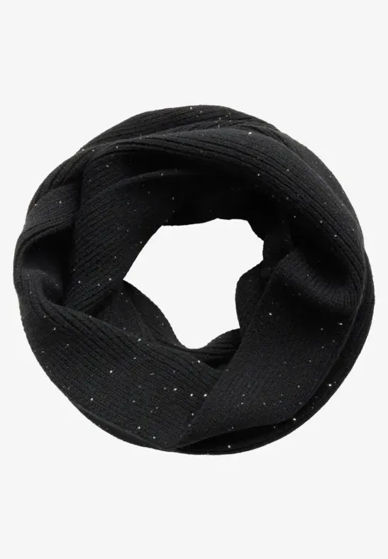 Street One Black Wooly snood with sequins  572665