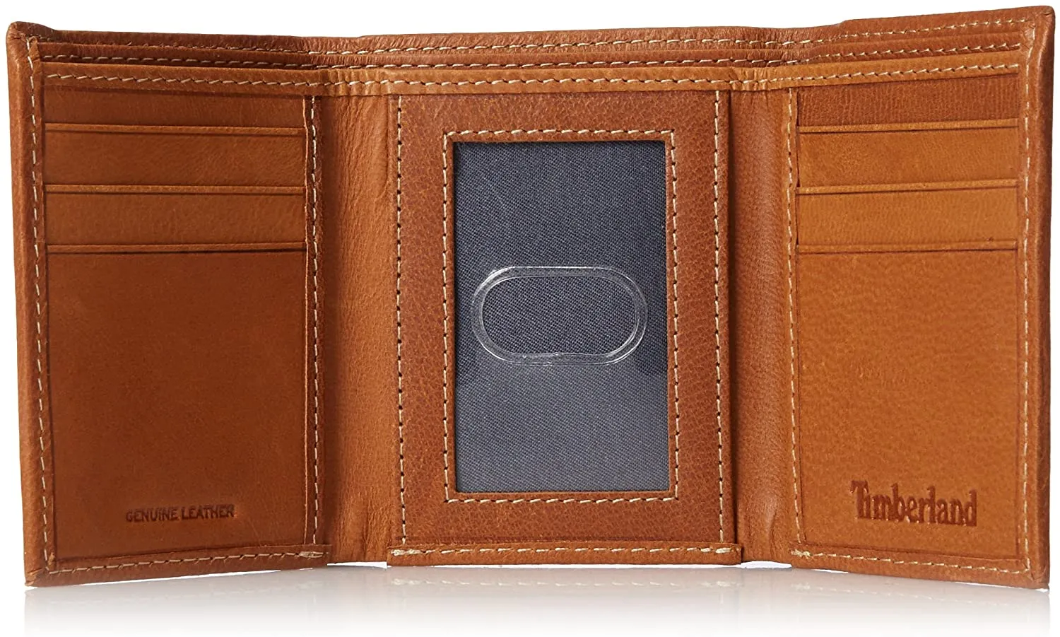 Timberland Mens Leather Trifold Wallet with ID Window