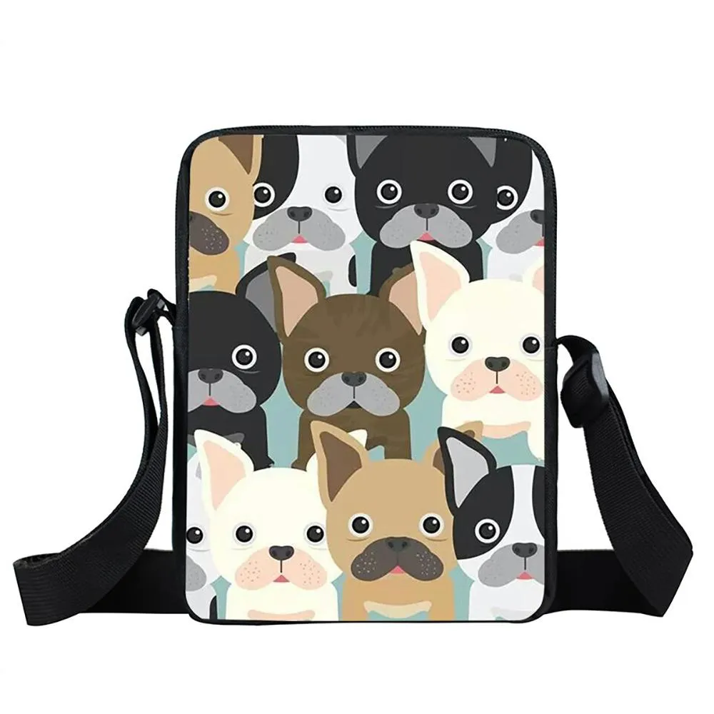 Trendy Dog And Cat Print Mini Messenger Bag With Shoulder Strap