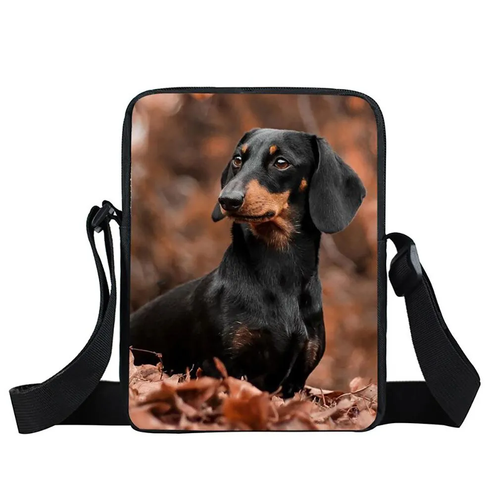 Trendy Dog And Cat Print Mini Messenger Bag With Shoulder Strap