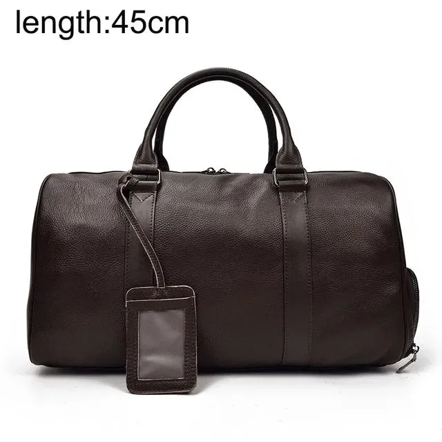 Unisex Genuine Leather Travel Bag