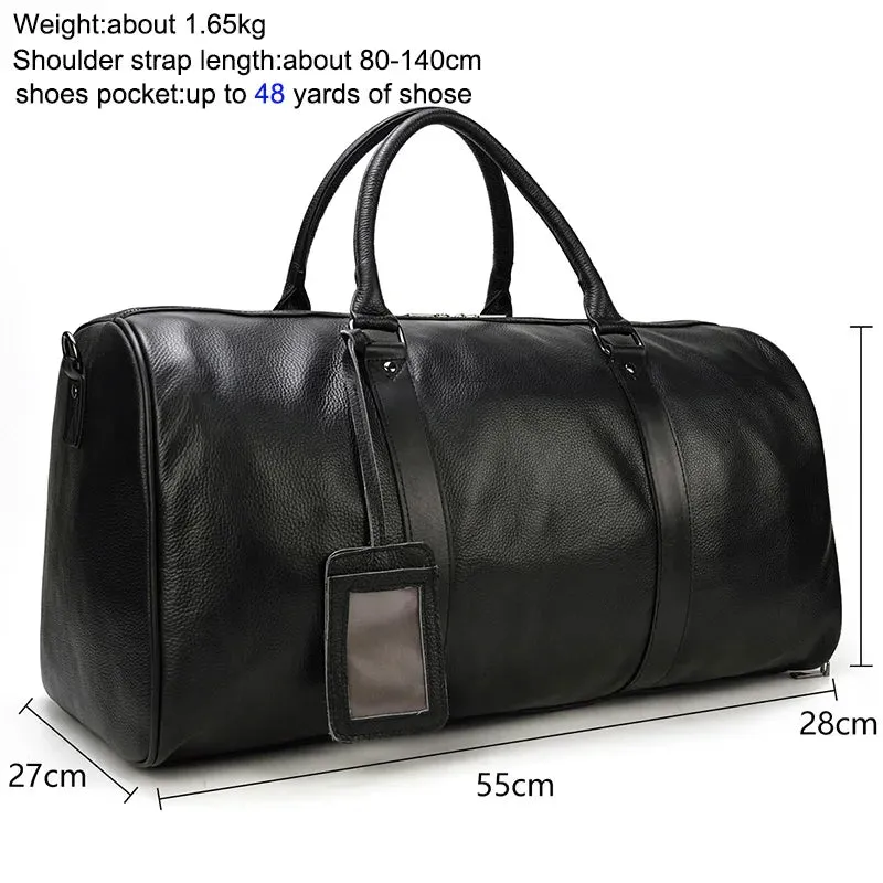 Unisex Genuine Leather Travel Bag