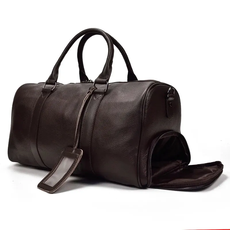 Unisex Genuine Leather Travel Bag