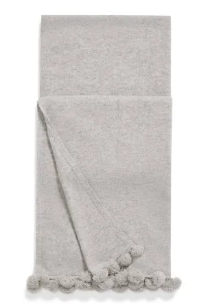 Verbier Cashmere Scarf with Tassel Trim in Grey