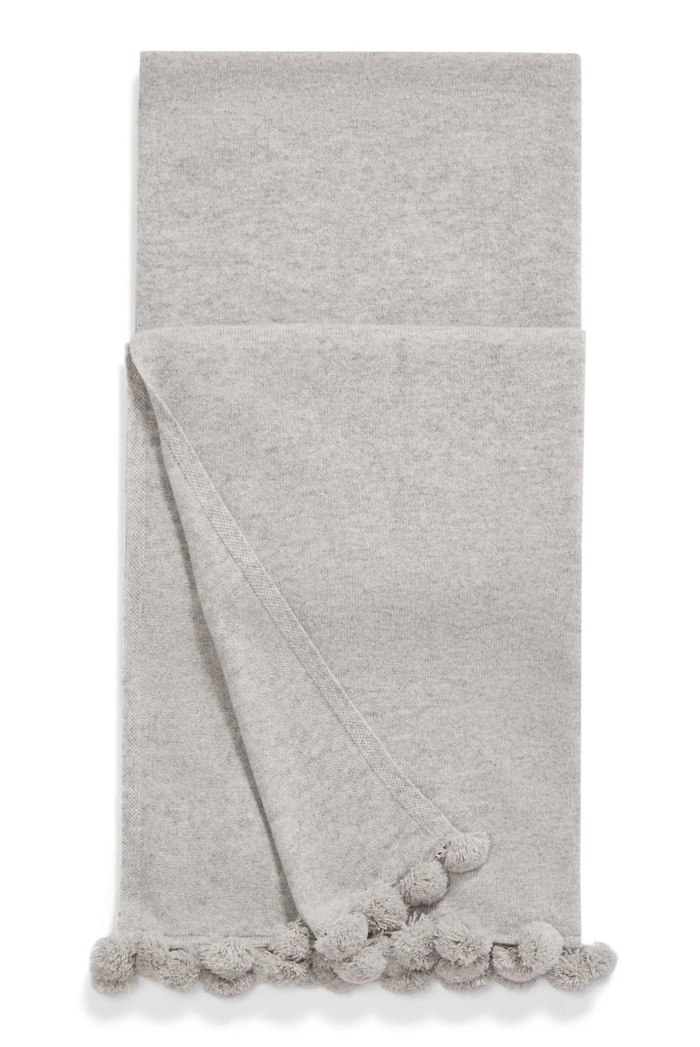 Verbier Cashmere Scarf with Tassel Trim in Grey