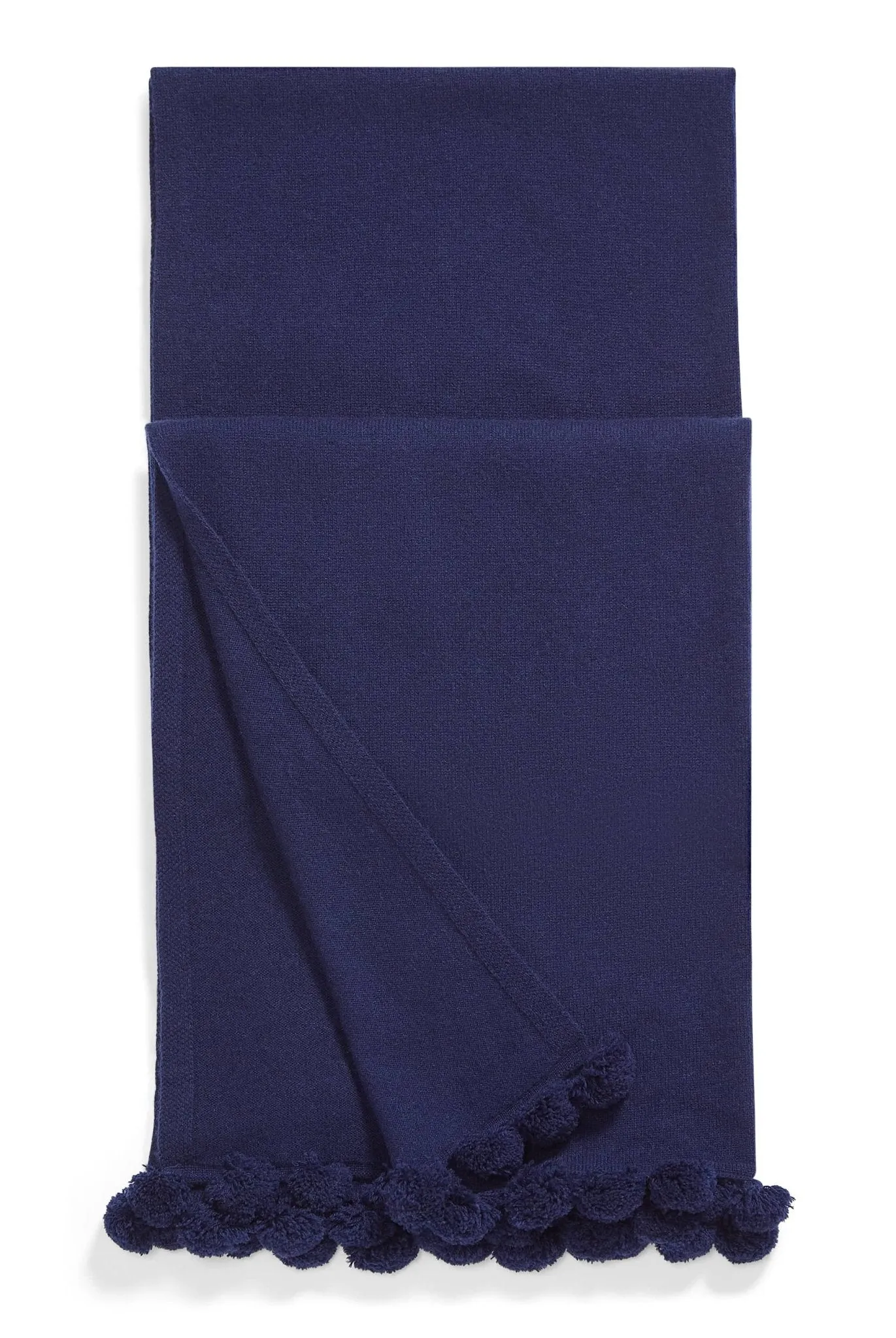 Verbier Cashmere Scarf with Tassel Trim in Navy