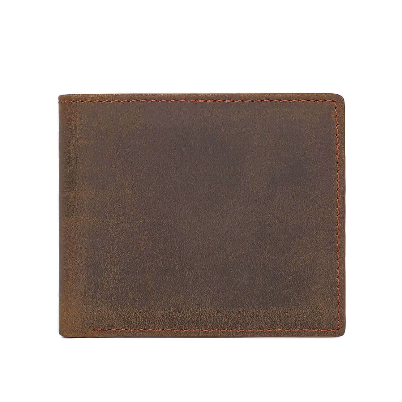 Vintage Crazy Horse Leather Bifold Wallet NZ - Men's Collection