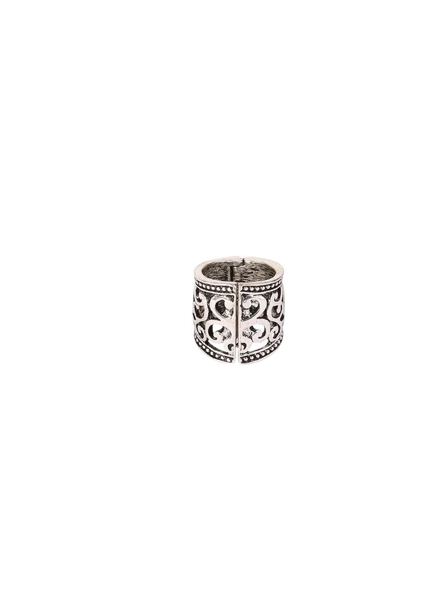 VINTAGE MAGNET Filigree Scarf Charm Ring Antique Silver