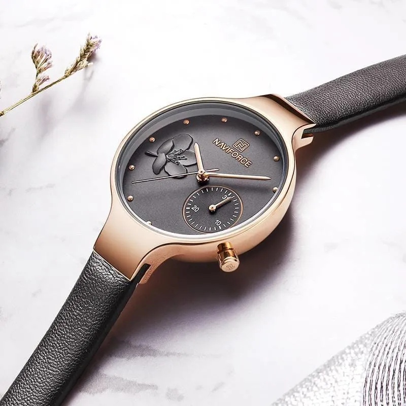 Women's Elegant Leather Quartz Watch