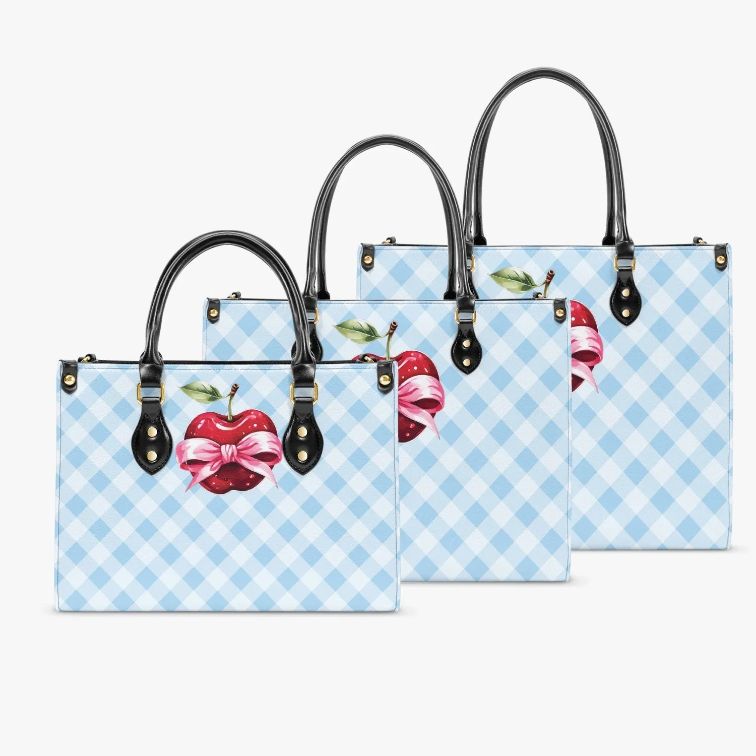 Women's Tote Bag - Rockabilly - Apple Plaid Blue