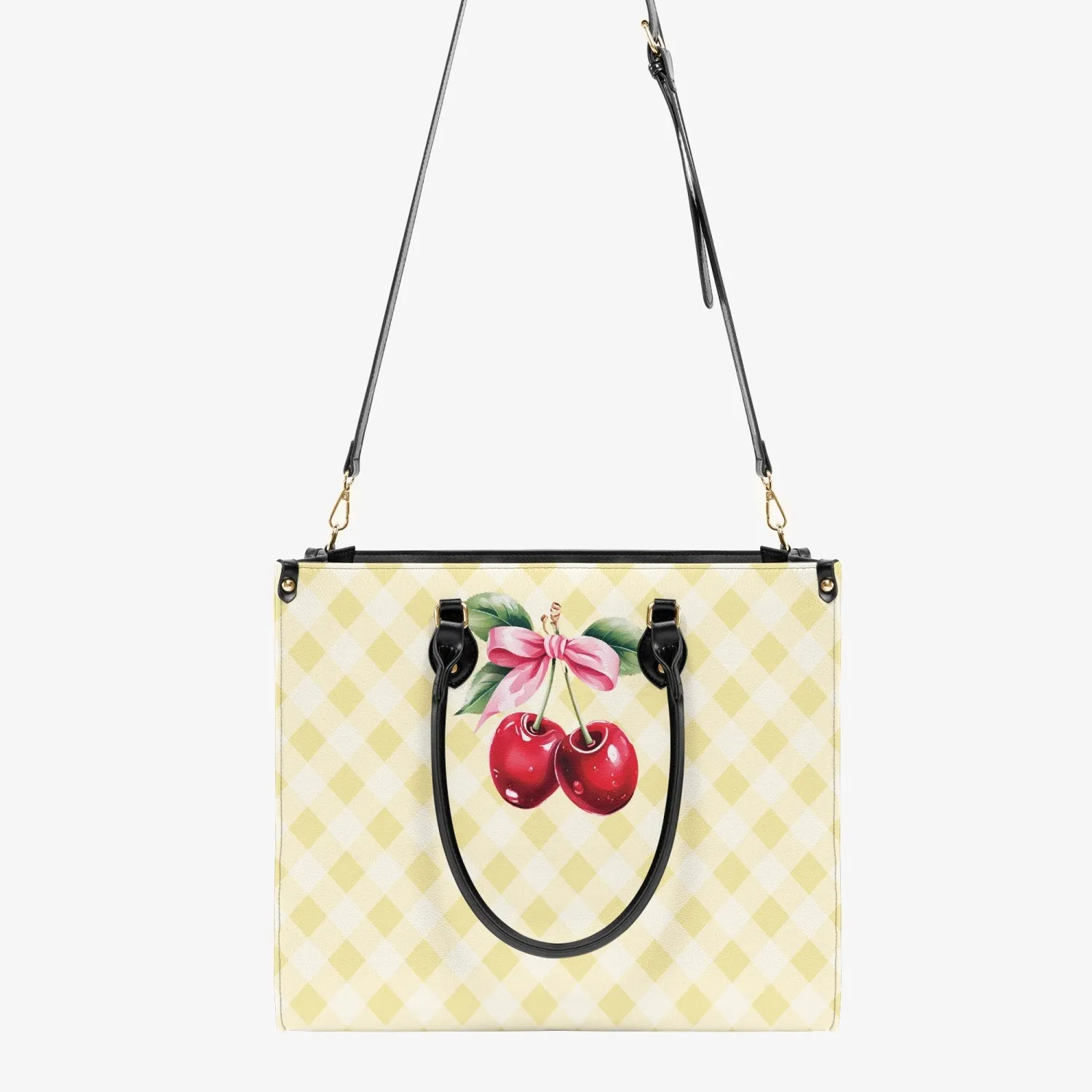 Women's Tote Bag - Rockabilly - Cherries Lemon Plaid