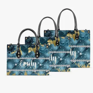 Women's Tote Bag - Teal Floral, Personalised