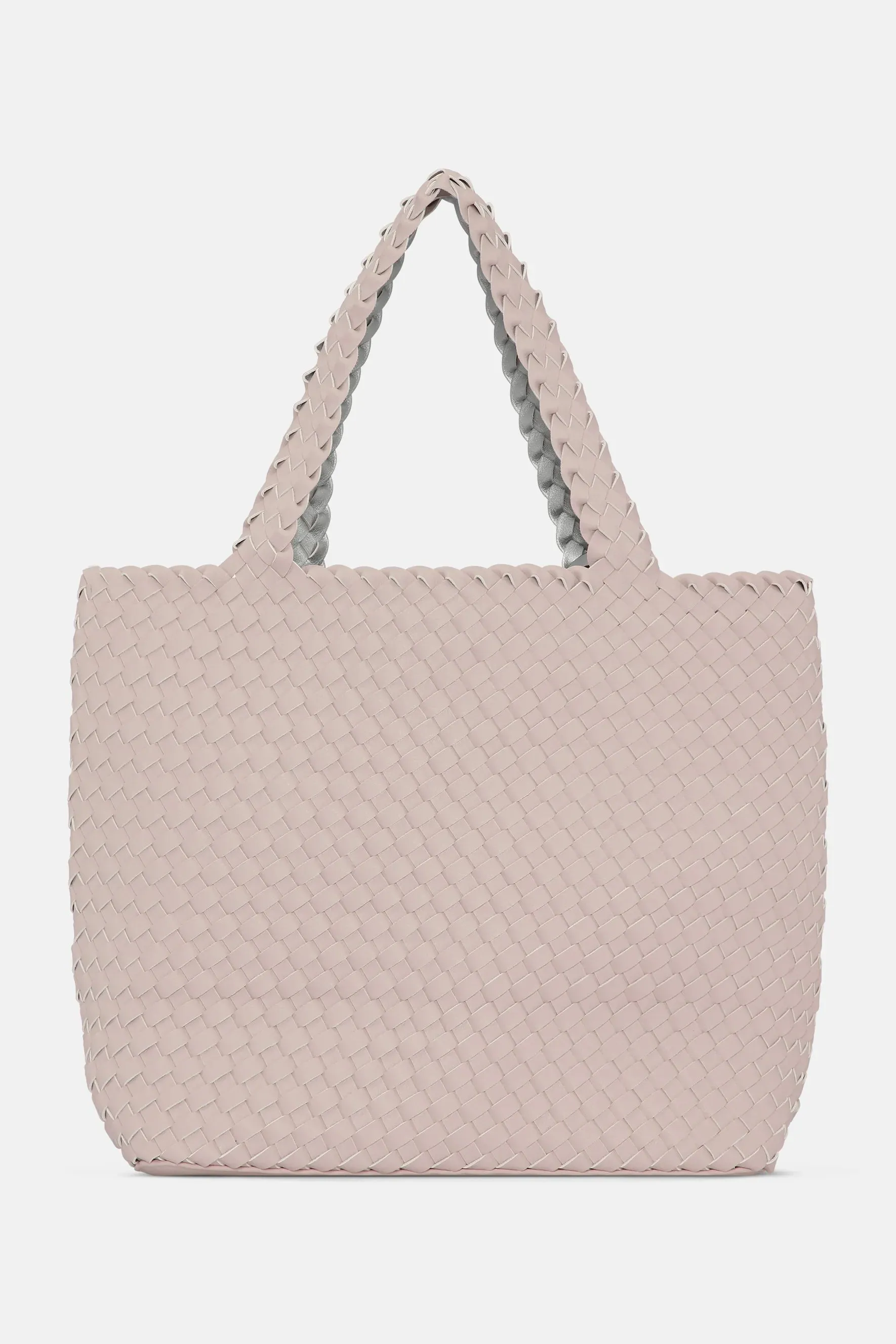 Woven Tote Bag - Rose Silver